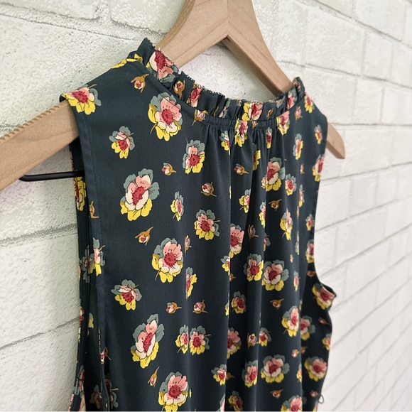 LOFT Green Flowered Sleeveless Dress - Picture 8 of 10